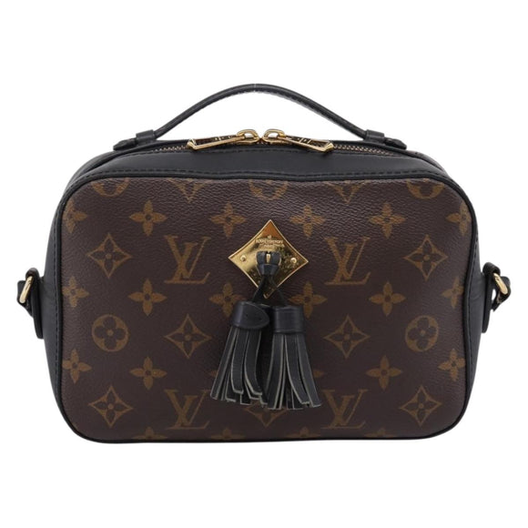 LOUIS VUITTON Monogram Saintonge Shoulder Bag Black M43555 LV Auth BA15837V