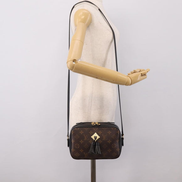 LOUIS VUITTON Monogram Saintonge Shoulder Bag Black M43555 LV Auth BA15837V
