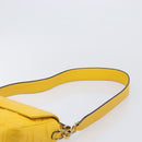 FENDI Zucca Canvas Mamma Baguette Bag Leather 2way Yellow 8BR600 Auth BA15839V-15