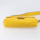 FENDI Zucca Canvas Mamma Baguette Bag Leather 2way Yellow 8BR600 Auth BA15839V-5