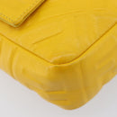 FENDI Zucca Canvas Mamma Baguette Bag Leather 2way Yellow 8BR600 Auth BA15839V-17