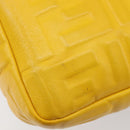 FENDI Zucca Canvas Mamma Baguette Bag Leather 2way Yellow 8BR600 Auth BA15839V-20