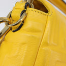 FENDI Zucca Canvas Mamma Baguette Bag Leather 2way Yellow 8BR600 Auth BA15839V-9