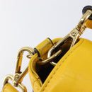 FENDI Zucca Canvas Mamma Baguette Bag Leather 2way Yellow 8BR600 Auth BA15839V-10
