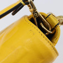 FENDI Zucca Canvas Mamma Baguette Bag Leather 2way Yellow 8BR600 Auth BA15839V-23