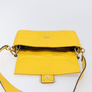 FENDI Zucca Canvas Mamma Baguette Bag Leather 2way Yellow 8BR600 Auth BA15839V-24