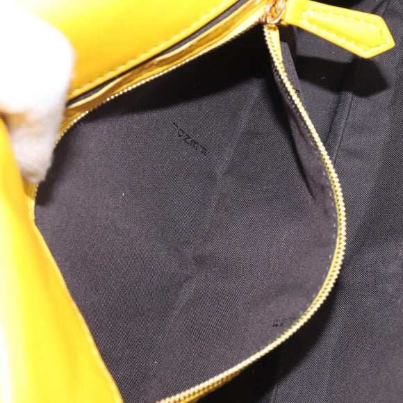 FENDI Zucca Canvas Mamma Baguette Bag Leather 2way Yellow 8BR600 Auth BA15839V