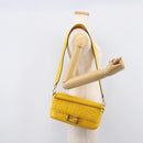 FENDI Zucca Canvas Mamma Baguette Bag Leather 2way Yellow 8BR600 Auth BA15839V-31