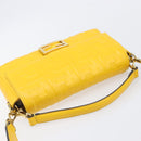 FENDI Zucca Canvas Mamma Baguette Bag Leather 2way Yellow 8BR600 Auth BA15839V-6