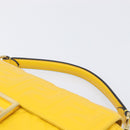 FENDI Zucca Canvas Mamma Baguette Bag Leather 2way Yellow 8BR600 Auth BA15839V-14
