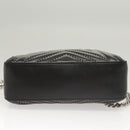Stella MacCartney Star Chain Shoulder Bag Leather Black Silver Auth BA1584-5