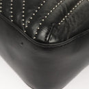 Stella MacCartney Star Chain Shoulder Bag Leather Black Silver Auth BA1584-16