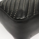 Stella MacCartney Star Chain Shoulder Bag Leather Black Silver Auth BA1584-17