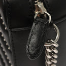 Stella MacCartney Star Chain Shoulder Bag Leather Black Silver Auth BA1584-19