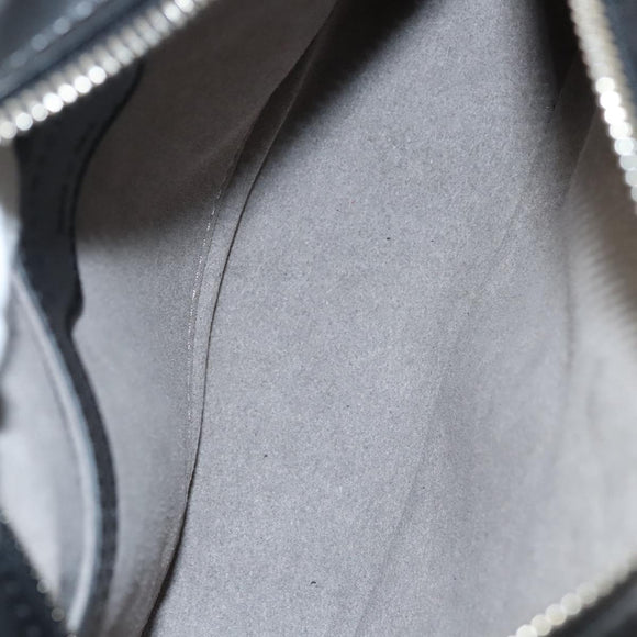 Stella MacCartney Star Chain Shoulder Bag Leather Black Silver Auth BA1584