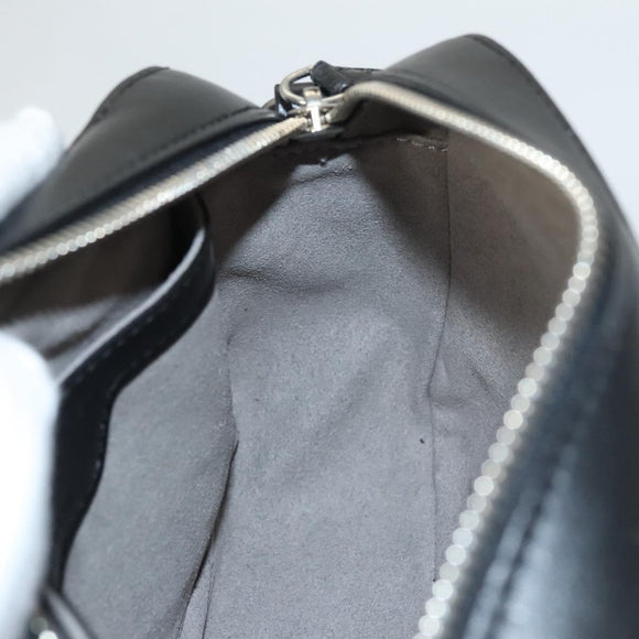 Stella MacCartney Star Chain Shoulder Bag Leather Black Silver Auth BA1584