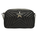Stella MacCartney Star Chain Shoulder Bag Leather Black Silver Auth BA1584-13