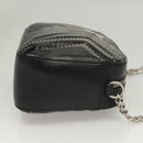 Stella MacCartney Star Chain Shoulder Bag Leather Black Silver Auth BA1584-3