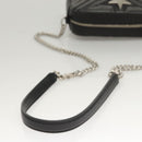 Stella MacCartney Star Chain Shoulder Bag Leather Black Silver Auth BA1584-7