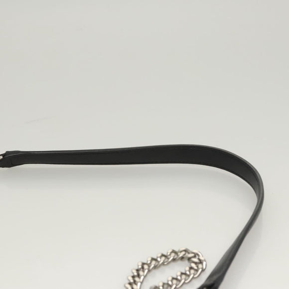 Stella MacCartney Star Chain Shoulder Bag Leather Black Silver Auth BA1584