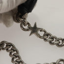 Stella MacCartney Star Chain Shoulder Bag Leather Black Silver Auth BA1584-8