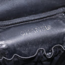 CHANEL Vanity Hand Bag Caviar Skin Black Gold CC Auth BA15842V-17