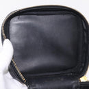 CHANEL Vanity Hand Bag Caviar Skin Black Gold CC Auth BA15842V-18