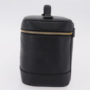CHANEL Vanity Hand Bag Caviar Skin Black Gold CC Auth BA15842V-5