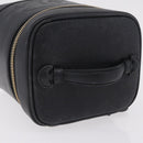 CHANEL Vanity Hand Bag Caviar Skin Black Gold CC Auth BA15842V-7
