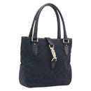GUCCI GG Canvas Jackie Hand Bag Black Gold 145817 Auth BA15843V-1