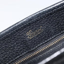 GUCCI GG Canvas Jackie Hand Bag Black Gold 145817 Auth BA15843V-16