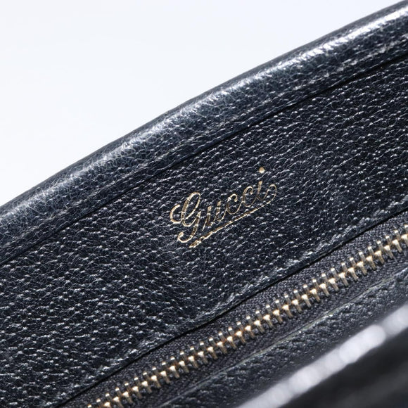 GUCCI GG Canvas Jackie Hand Bag Black Gold 145817 Auth BA15843V