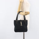 GUCCI GG Canvas Jackie Hand Bag Black Gold 145817 Auth BA15843V-24