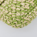 FENDI Mamma Baguette Shoulder Bag straw Green Silver Auth BA15846SAV-12