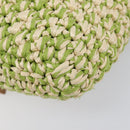 FENDI Mamma Baguette Shoulder Bag straw Green Silver Auth BA15846SAV-13