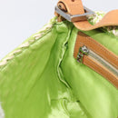 FENDI Mamma Baguette Shoulder Bag straw Green Silver Auth BA15846SAV-22