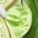 FENDI Mamma Baguette Shoulder Bag straw Green Silver Auth BA15846SAV-24