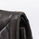CHANEL Matelasse Chain Shoulder Bag Lamb Skin Black Gold CC Auth BA15847V-15