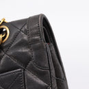 CHANEL Matelasse Chain Shoulder Bag Lamb Skin Black Gold CC Auth BA15847V-16