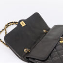 CHANEL Matelasse Chain Shoulder Bag Lamb Skin Black Gold CC Auth BA15847V-17