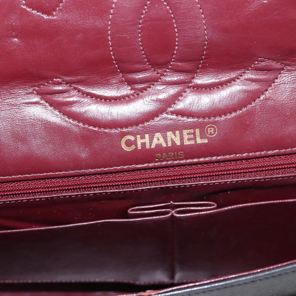 CHANEL Matelasse Chain Shoulder Bag Lamb Skin Black Gold CC Auth BA15847V
