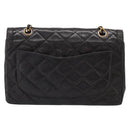 CHANEL Matelasse Chain Shoulder Bag Lamb Skin Black Gold CC Auth BA15847V-3