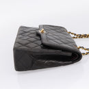 CHANEL Matelasse Chain Shoulder Bag Lamb Skin Black Gold CC Auth BA15847V-5