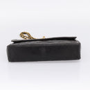 CHANEL Matelasse Chain Shoulder Bag Lamb Skin Black Gold CC Auth BA15847V-9