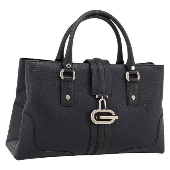GUCCI Hand Bag Leather Black Gold 131325 Auth BA15848V