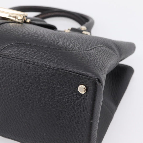 GUCCI Hand Bag Leather Black Gold 131325 Auth BA15848V