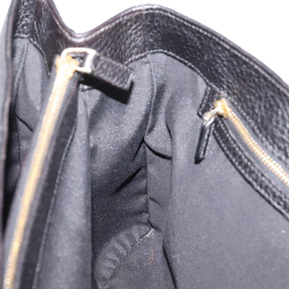 GUCCI Hand Bag Leather Black Gold 131325 Auth BA15848V