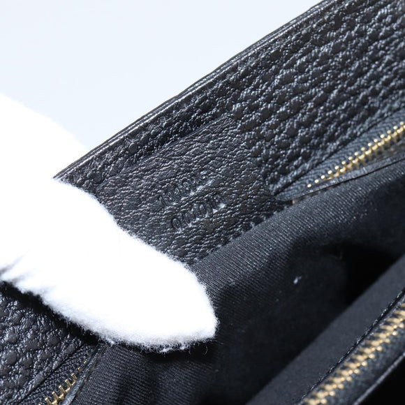 GUCCI Hand Bag Leather Black Gold 131325 Auth BA15848V