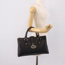 GUCCI Hand Bag Leather Black Gold 131325 Auth BA15848V-25