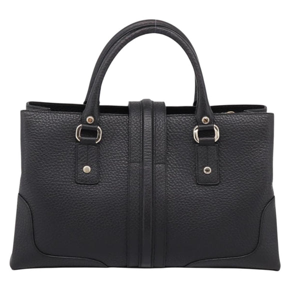 GUCCI Hand Bag Leather Black Gold 131325 Auth BA15848V